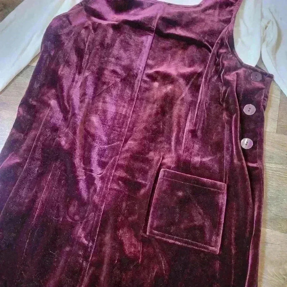 Vintage Y2K Studio Ease 2-Piece Velvet Maxi Burgundy Dress Size 6P - Picture 3 of 7
